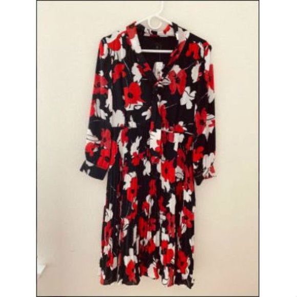 NWOT J Crew Petite Tie-neck Pleated A-line Dress P6 - Picture 2 of 9